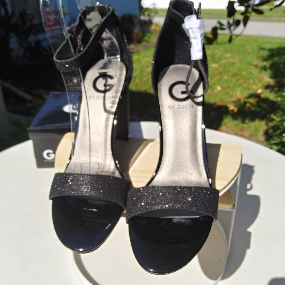 G by Guess Black Sparkle High Heel Shoes 7M  NIB